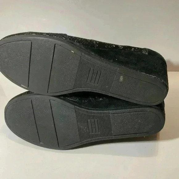 TOMS Desert Wedge Lace Up Ankle Bootie suede shimmering women’s shoe size 11 - Picture 8 of 9